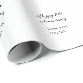 ハッピーシンプル10周年ミニマル結婚の名前 ラッピングペーパー (ロールコーナー)