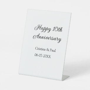 ハッピーシンプル10周年ミニマル結婚の名前 台座サイン