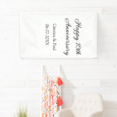 ハッピーシンプル10周年ミニマル結婚の名前 横断幕 (インサイチュ)