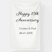 ハッピーシンプル10周年ミニマル結婚の名前 横断幕 (縦)