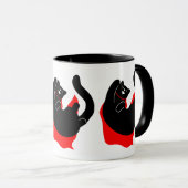 ハッピーシンポスティックすごいキャットヒーローかわいいケープ マグカップ (正面右)