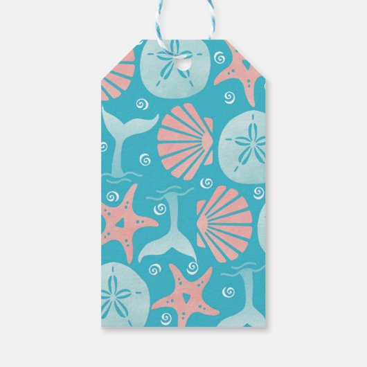 ハッピーシーショア |ビーチの季節クリスマス ギフトタグ (裏面)