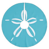 ハッピーシーショア |ビーチサンドドルクリスマス ブラッシュドポリエステルツリースカート (正面)