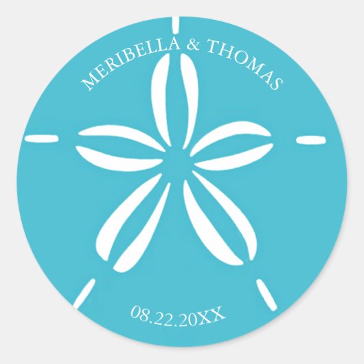 ハッピーシーショア |熱帯ビーチサンドドル ラウンドシール (正面)