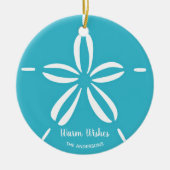 ハッピーシーショア |熱帯ビーチシーシェルクリスマス セラミックオーナメント (正面)