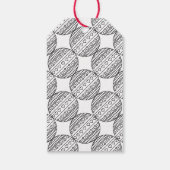 ハッピーシーズンズミニマリストパターンクリスマスボール ギフトタグ (裏面)