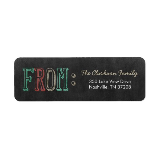 ハッピーシーズンホリデー差出人住所ラベル ラベル (正面)