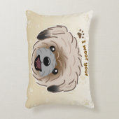 ハッピーシーズー（犬）津犬の恋人I Woof You Paws アクセントクッション (正面(垂直))