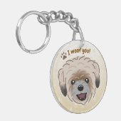 ハッピーシーズー（犬）津犬の恋人I Woof You Paws キーホルダー (正面左)