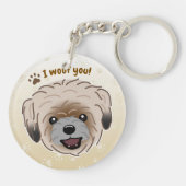 ハッピーシーズー（犬）津犬の恋人I Woof You Paws キーホルダー (裏面)