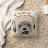 ハッピーシーズー(犬)津犬の恋人I Woof You Paws クッション (ブランケット)