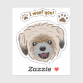 ハッピーシーズー（犬）津犬の恋人I Woof You Paws シール (シート)