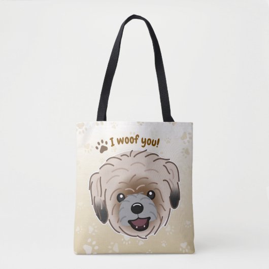 ハッピーシーズー（犬）津犬の恋人I Woof You Paws トートバッグ (正面)