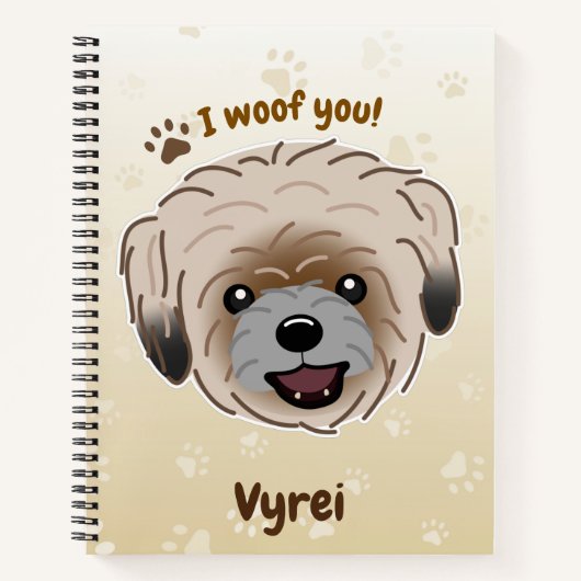 ハッピーシーズー（犬）津犬の恋人I Woof You Paws ノートブック (正面)