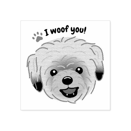 ハッピーシーズー（犬）津犬の恋人I Woof You Paws ラバースタンプ (インプリント)