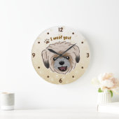 ハッピーシーズー（犬）津犬の恋人I Woof You Paws ラージ壁時計 (ホーム)