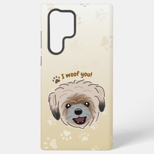 ハッピーシーズー（犬）津犬の恋人I Woof You Paws Samsung Galaxyケース (裏面)