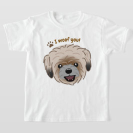 ハッピーシーズー（犬）津犬の恋人I Woof You Paws Tシャツ