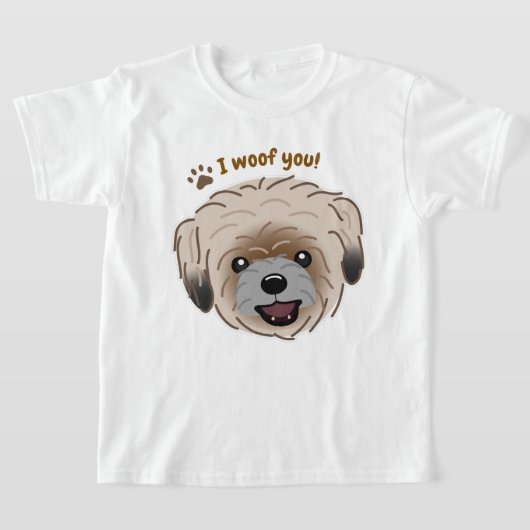 ハッピーシーズー（犬）津犬の恋人I Woof You Paws Tシャツ (レイダウン)