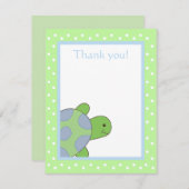 ハッピーシータートルグリーンありがとうフラットカード ノートカード (正面/裏面)