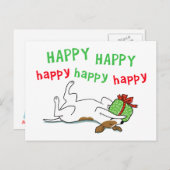 ハッピージャックラッセルテリアクリスマスパピードッグ シーズンポストカード (正面/裏面)