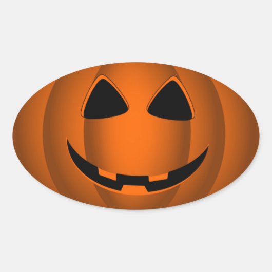 ハッピージャックO'ランタンハロウィンステッカー 楕円形シール (正面)