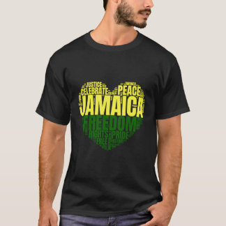 ハッピージャマイカ独立記念日ハート6 威厳がある 1963 Tシャツ