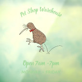 ハッピージャンプのキウイとボウタイ漫画デザイン ウィンドウサイン (シート3)