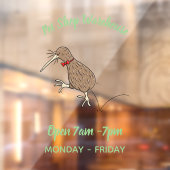 ハッピージャンプのキウイとボウタイ漫画デザイン ウィンドウサイン (シート2)