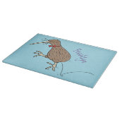 ハッピージャンプのキウイとボウタイ漫画デザイン カッティングボード (角)