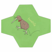 ハッピージャンプのキウイとボウタイ漫画デザイン サッカーボール (フラット)