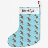 ハッピージャンプのキウイとボウタイ漫画デザイン スモールクリスマスストッキング (裏面)