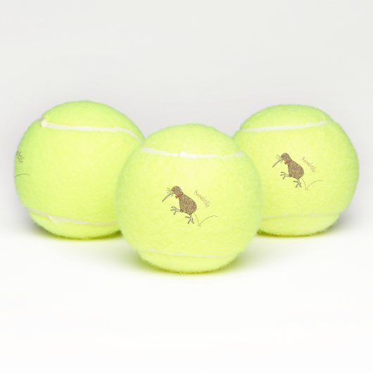 ハッピージャンプのキウイとボウタイ漫画デザイン テニスボール (マルチ)