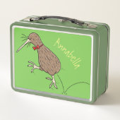 ハッピージャンプのキウイとボウタイ漫画デザイン メタルランチボックス (裏面)