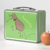 ハッピージャンプのキウイとボウタイ漫画デザイン メタルランチボックス (インサイチュ)