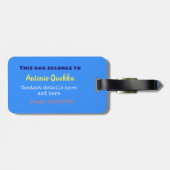 ハッピージャンプのキウイとボウタイ漫画デザイン ラゲッジタグ (裏面横)