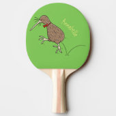 ハッピージャンプのキウイとボウタイ漫画デザイン 卓球ラケット (裏面)