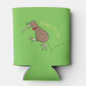 ハッピージャンプのキウイとボウタイ漫画デザイン 缶クーラー (裏面)