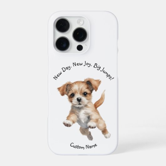 ハッピージャンプ犬アート – Happy iPhoneケース (裏面)