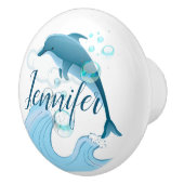 ハッピージャンプ・イルカと泡 セラミックノブ (右)