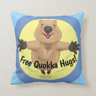 ハッピージャンプquokka漫画イラストレーション クッション
