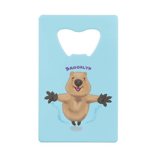 ハッピージャンプquokka漫画デザイン クレジットカード栓抜き (正面)