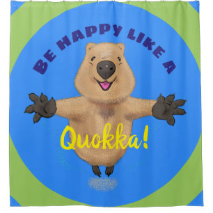 ハッピージャンプquokka漫画デザイン シャワーカーテン