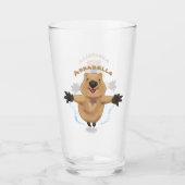 ハッピージャンプquokka漫画デザイン タンブラーグラス (正面)