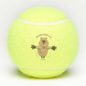 ハッピージャンプquokka漫画デザイン テニスボール (裏面)