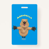 ハッピージャンプquokka漫画デザイン バッジ (正面)