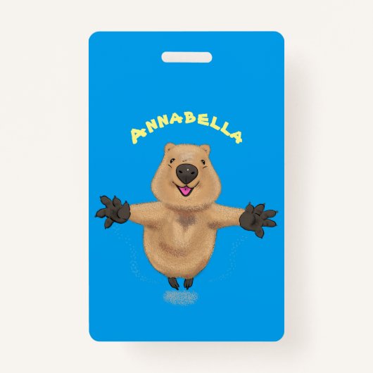 ハッピージャンプquokka漫画デザイン バッジ (裏面)