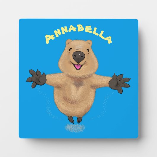 ハッピージャンプquokka漫画デザイン フォトプラーク (正面)