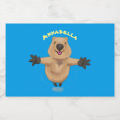 ハッピージャンプquokka漫画デザイン フードラベル (シングルラベル)