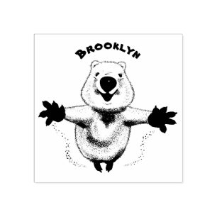 ハッピージャンプquokka漫画デザイン ラバースタンプ